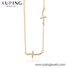 44518 xuping 18 Karat Gold Farbe Großhandel Modeschmuck Religion Kreuz Halskette
